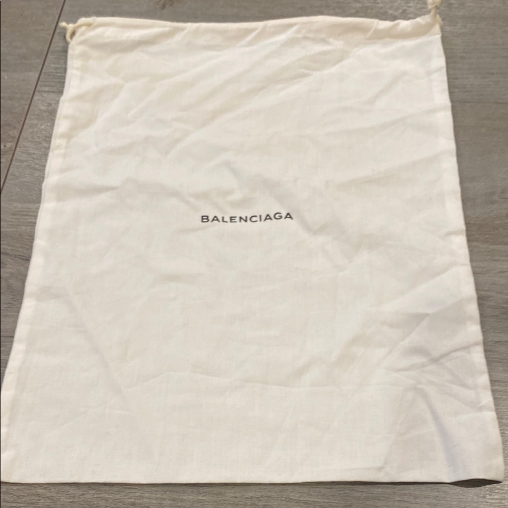 White Balenciaga 10” x 14” drawstring dustbag